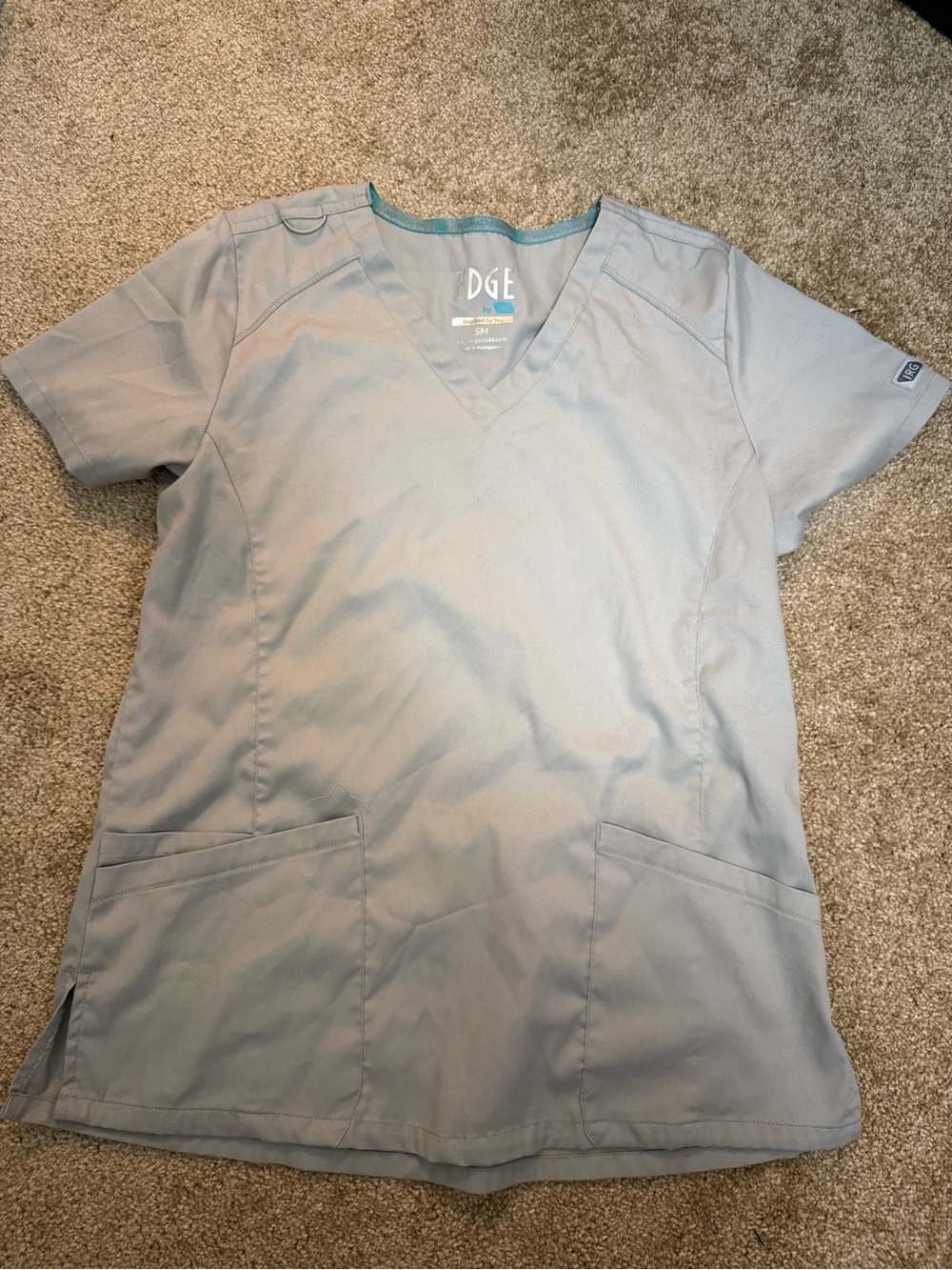 EDGE Light Gray V-Neck Scrub Top
